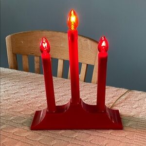 VTG Paramount Christmas red light tiered candelabra Electric plastic bulbs works
